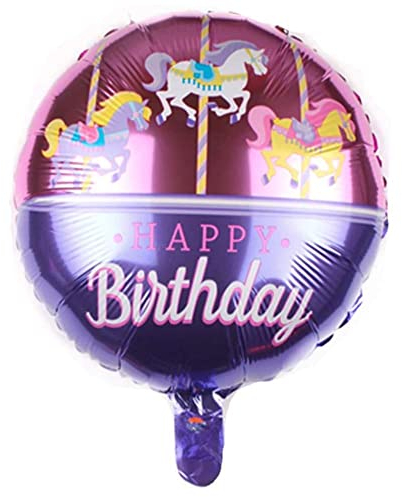 DIWULI Happy Birthday Ballon - Karussell Kinder-Geburtstag