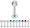 Treuheld® | Silberne LABRET PIERCING mit KRISTALL aus Stahl - [181.] 1.6 x 6 mm (Kugel: 4mm) - klar/durchsichtig