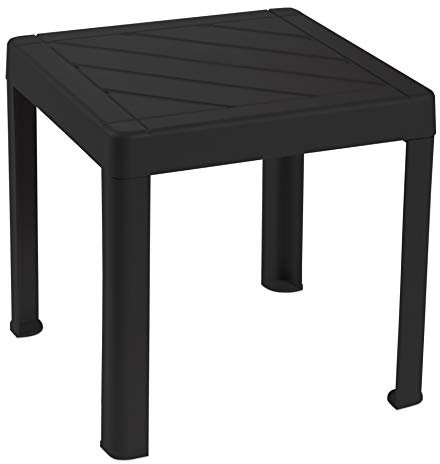 DEA HOME Table d'intérieur et extérieur en polypropylène, dimensions 39 x 39 x (H) 38 cm, Art. 920 (Anthracite)