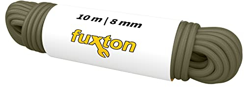 fuxton Gummiseil 8 mm 10 m Olive, elastisch (Expanderseil, Gummiband, Gummischnur, Gummileine, Gummikordel, Planenseil, Spannseil, Seil Plane)