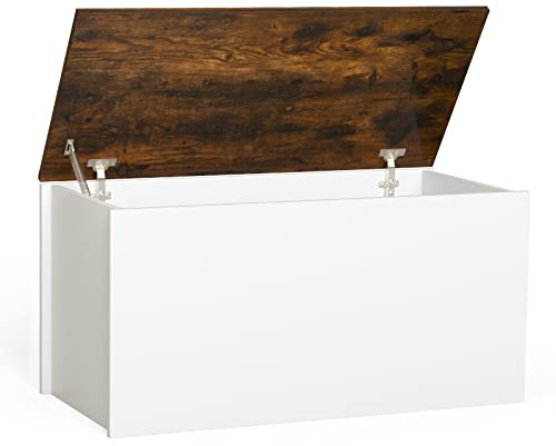COSTWAY Wooden Storage Chest, Large Toy Box Organizer with Flip-up Lid, Ottoman Trunk Bed End Bench for Bedroom, Hallway and Kids Room