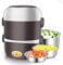 ERYUE Electric Lunch Box Three layers Stainless Steel Heating Rice Office Worker Plug In Electric Heating Thermal Insulation Lunch Box