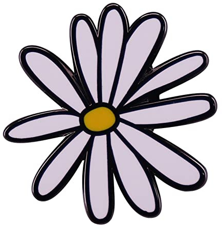 Jolie broche en métal émaillé en forme de marguerite pour chemise, chapeau, cardigan, pull, décorer, vêtements d'enfants, bijoux cadeau, Acier allié