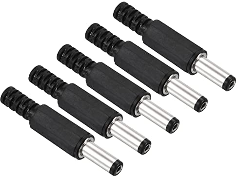 QUARKZMAN 5 Stück 5.5x2.1mm DC Stecker DC Barrel Steckverbinder Buchse Lötloser Adapter Ersatz für Elektronik