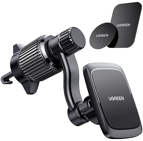 UGREEN Handyhalterung Auto Magnet Lüftung 360° Drehbar Kfz Handyhalterung mit Starke Magnetkraft und Metallischen Hakenclip Kompatibel mit iPhone 15 Pro Max Plus 14 13 Galaxy Huawei Redmi usw.