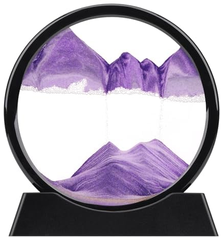 XINBAOHONG Bewegtes Sandkunstbild, flüssige Bewegung, 3D-Tiefsee, Sandlandschaft in Bewegung, Display, fließender Sandrahmen, entspannend, Schreibtisch, Zuhause, Büro, Arbeitsdekoration (25,4 cm)