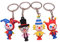 CHILDWEET 10 Stück Clown-Schlüsselanhänger Figuren-Schlüsselanhänger Clown-Schlüsselanhänger Porzellanpuppe Zirkus-Partydekorationen Schlüsselanhänger Mini-Plüschtiere Clown-Puppen