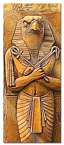 Pixxprint Glasbild Panorama, Wandbild aus Echtglas, Horus der ägyptische Gott, 120x50 cm, inkl. Aufhängung und Abstandshalter
