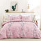 Freyamy Blumen Bettwäsche 155x220cm 2teilig Rosa Pflaumenblüten Zweig Elegante Bettwaren-Sets Gebürstet Microfaser Weiche Bettwäsche Mädchen Bettbezug mit Reißverschluss und Kissenbezug 80x80cm