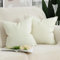Madizz 2er Set Faux Leinen Kissenbezügen Weich Dekorative Kissenabdeckung für Sofa Schlafzimmer Kissenhülle Weiß 50x50 cm Quadrat