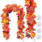 SOQKEEN 2 Stück Herbstgirlande Herbstblätter, 174 cm/Stück Herbst Girlande Dekoration mit 4 Haken, Künstliche Herbstblätter Girlande für Herbst Deko innen und draußen, Erntedankfest, Weihnachtsdeko