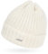 Neverless® Damen Mütze Herbst Strick-Beanie ungefüttert mit Umschlag einfarbig Uni Creme Unisize