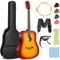 CAHAYA 41 Zoll Akustikgitarre Lindenholz: Akustikgitarren Set für Anfänger, Kinder und Erwachsene, kommt mit Tragetasche, Ersatzsaiten, Kapodaster, Plektren, Skalenaufklebern, Gelb CY0355