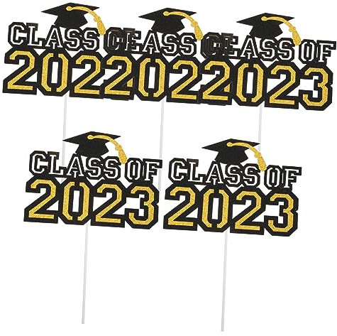 OKUMEYR 5 2023 Kuchen-Banner Grad Cupcake Fotoverzierung khimar hijab catchring ok Dekoration für Abschlusshüte Graduierungskappenaufsatz Herzlichen Glückwunsch Cupcake Topper bilden