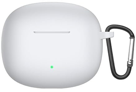 Soft Silicone Skin Case for Honor Earbuds X6, Shock-Absorbing Case Cover Accessories with Keychain for Men Women for Honor Earbuds X6-White