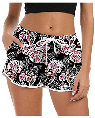 Maillot De Bain Shorty Femme - Été Bas de Bikini Séchage Rapide EléGant Taille Haute Short de Swimwear Bain Shorty Femme Bas de Maillots pour Piscine Natation Sport Yoga Jogging