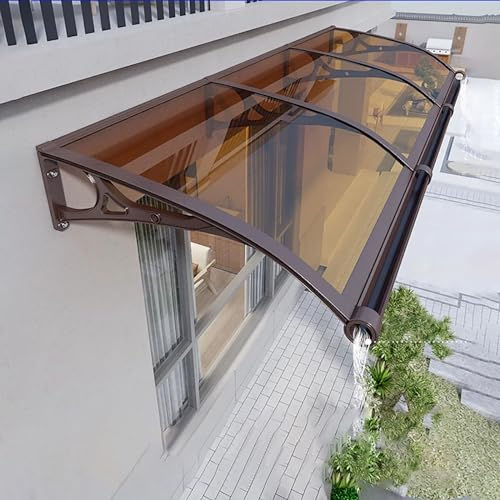 Vordach für Haustür, Fenster-Markise, Überdachung Haustür mit Großem Waschbecken, Wetterfeste Türvordach, Türüberdachung aus Aluminium und Polycarbonat, für Garage Balkon Fenster-100x130cm/39 x32