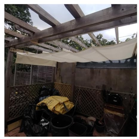 Voile D'ombrage Rétractable Wave - Stores De Pergola Imperméable À L'eau, Couverture De Store De Terrasse Auvent De Remplacement - Système De Poulie, Pour Terrasse Extérieure ( Couleur : blanc , Taill