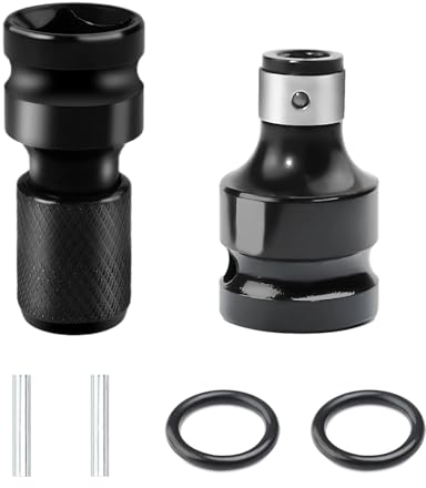 2 Stück Rostschutz 1/2 zoll Bit Adapter ,Stecknuss Adapter, Schlagschrauber Adapter, Haltbarkeit 1/4 auf Bithalter, Schlagschrauber Bit Adapter Schlagschrauber-Bit-Halter für Mechaniker Ingenieure