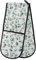 Watercolor Green Leaf Morandi Double Oven Gloves Heat Resistant Pot Holder Oven Mitt Gloves for BBQ Cooking Baking Grilling Microwave