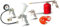 Avilia Juego de Pistolas y aerógrafos para Aire comprimido, Kit compresor con 3 Pistolas para Lavado, inflado de neumáticos y Aire comprimido, 1 aerógrafo y 1 Flexible, Ideal para Eliminar el Polvo