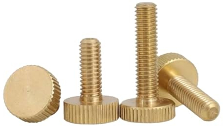 2 Stück Messing-Flachkopf-Handschrauben, Flachkopf-Handschrauben, Vorhang-Rändelschrauben(30MM_M4)