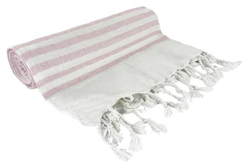 SoNiT home decor - Serviette de plage en coton - Serviette de plage légère - Serviette de plage en coton - 100 % coton - Rose - 90 x 170 cm