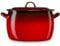briebe Kochtopf für die Küche, Induktion, 22 cm, 6,4 l, groß, mit Deckel, emaillierter Stahl, geeignet für Glaskeramik, Feuer, Gas, Backofen, Vintage-Zündung, Rot