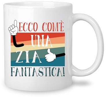 Yufansd Mug Tazza Regalo Zia, Original Regalo per Zia 'Ecco Come una Zia Fantastica' Idea Regali di Compleanno Regalo di Matrimonio Natale Festa della Mamma Tazza di Ceramica 350 ML (Zia)
