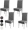 Stuhlhussen 4er Set aus PU Leder - wasserdichte und elastische Stuhlbezüge für optimalen Sitzschutz – Ideal für Zuhause, Küche, Hotel, Restaurant, Hochzeiten und Partys, Grau
