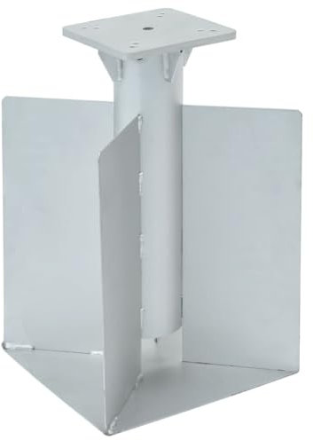 Homgoday Pied de parasol enterré en acier argenté 27,5 x 27,5 x 45 cm