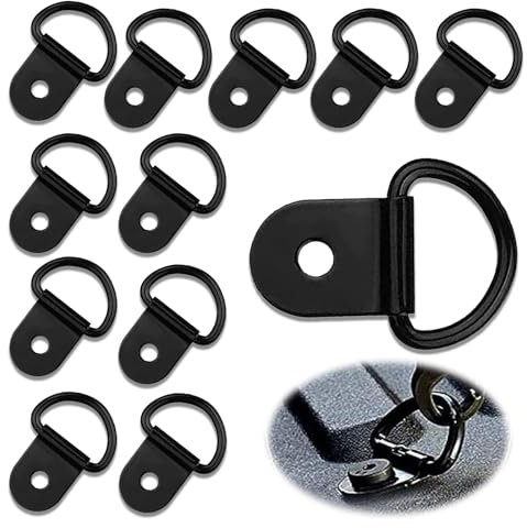 12 Stück D Ring Zurrösen,D Aufbauring Zurröse 36x25mm, Zurrösen für Anhänger Edelstahl mit Last 100KG für Ladungssicherung in PKWs Kajak und Anhängern