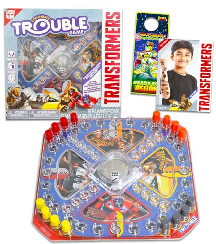 Transformers Brettspiel - Pop-Up Würfel & Tattoos, für Kinder ab 5 Jahren, 2-4 Spieler