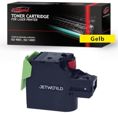 JetWorld Toner Ersatz Lexmark C242XY0 Gelb für C2425dw, C2535dw, MC2425adw, MC2535adwe, MC2640adwe 3500 Seiten je Tonerkartusche, Hochwertiger Druck