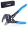 toolant 7-INCH Plier Wrench, CR-V Construction Adjustable Wrench With Pouch, Black Finish Smooth Jaw Pliers, Parallel Jaws with Comfortable Grips, Suitable for All Types of Nuts, Water Pipes, etc