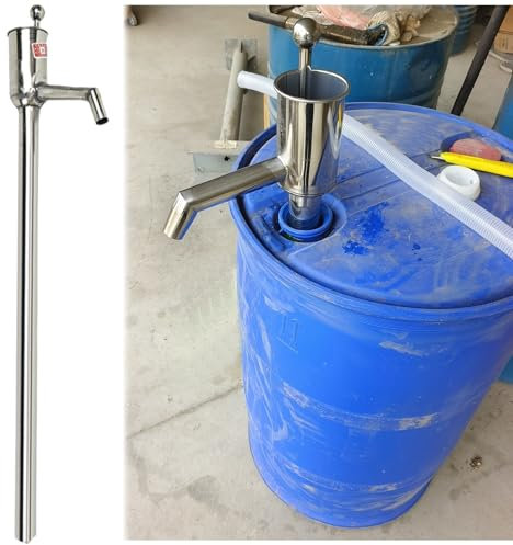 AMUFJJ Oil/Drinking Water Hand Rotary Water Pump for 55 Gal Barrel, Ships/Factory/Gas Station Oil Drum Transfer Pump, Versatile Barrel Pump Hose