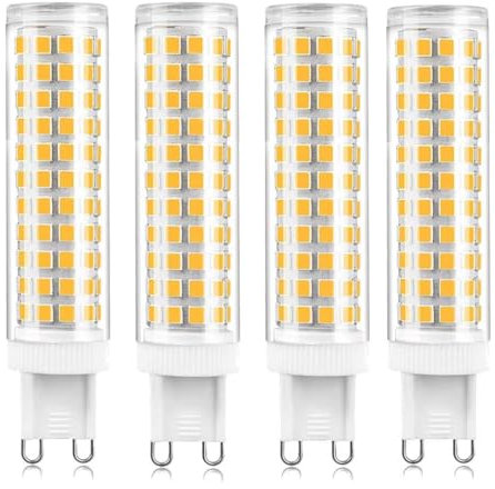 EIMOPE Lampadine G9 LED 15w Dimmerabile, 15W equivalenti a 100W 120w alogene Lampadine, Luce Bianco Caldo 3000K, 1500lm, per Armadi, Applique da Cucina, Plafoniere, Lampade da Tavolo, 4 Pezzi