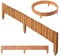 KADAX Bordure de pelouse en bois flexible - 114 x 10 cm - Bordure de parterre - Bordure de jardin flexible - Bordure de tonte - Bordure enroulable (marron clair)