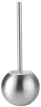 NexaGeniX loo brush Stainless Steel Matte Toilet Brush Round Long Handle Toilet Brush with Base Toilet Brush Set for Bathroom Flooring free-standing