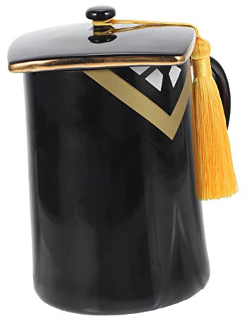 GLEAVI Taza De Cerámica Forma De Birrete De Soltero Taza De Agua Grande De Graduación Obsequio De Graduación Tapa Hogar