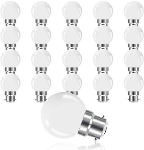 ProCrus B22 3W LED Bajonett Glühbirnen,B22 G45 Mini Globe Glühbirne,Warmweiß,Entspricht 20W Glühbirnen,Nicht Dimmbar,20er Pack