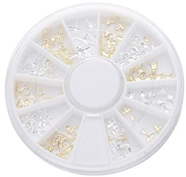 Nagelkunst Nieten Dekoration für Nägel Gitter aus Metall, 12 Goldene