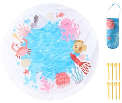Piscine de Plage | Tapis de Jeu d'eau avec Sac de Rangement | Couverture de Plage carrée antidérapante pour activités de Plein air