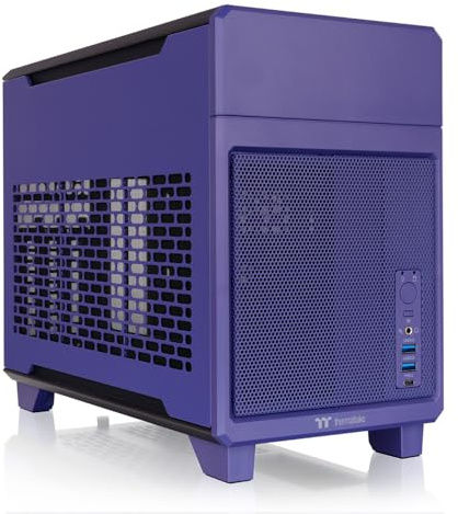 Thermaltake TR100 SFF Chassis; mITX Support; 18.9 Liters; PCIe 4.0 Riser Cable Included; 360mm GPU Clearance; 280mm Radiator Support; Removable PCIe Bracket; Future Dusk; CA-11A-00SNNN-00