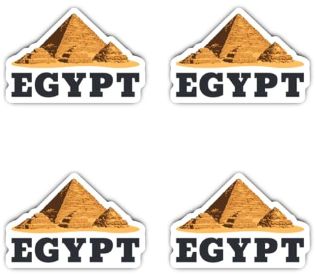Aufkleber: 75 mm, 4 Stück - Aufkleber Set Reise Motiv Pyramiden Gizeh Ägypten Vinyl wetterfest 75 mm 4er Pack
