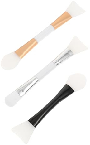 Set di 3 Pennelli per Maschera in Silicone a Doppia Estremità | Skincare e Fai da Te, Set Setole Morbide e Punta Delicata, Adatto a Principianti e Professionisti Colore Casuale