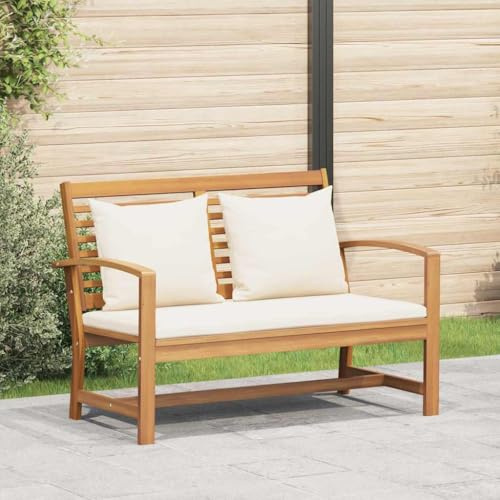 LoogCape Gartenbank Teak-Massivholz, 110x64x76.5 cm, wetterfest, für Balkon, Terrasse, Garten, robuste Sitzgelegenheit, Natur