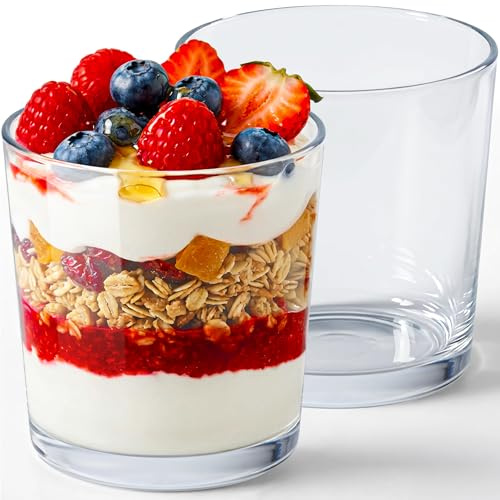 KONZEPT Dessertgläser 12er Set – Kleine Dessertgläser 180 ml – Klassisches Design, Spülmaschinengeeignet, Leicht und Kompakt – Ideal für Desserts, Eis, Mousses und Snacks – Europäische Qualität