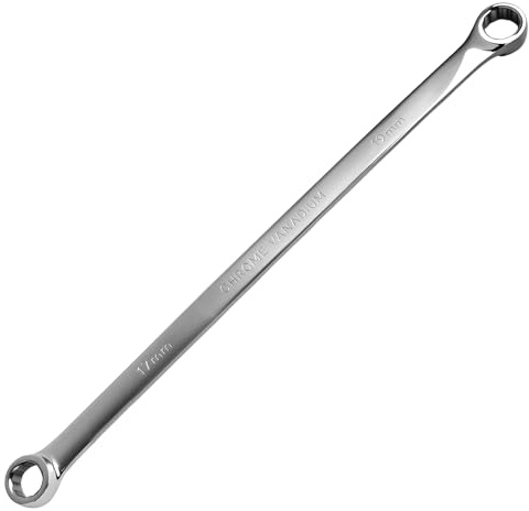 SPEEDWOX Double Box End Wrench 17 x 19 mm Extra Long Wrench Chrome Vanadium Steel Aviation Wrenches Metric 12 Point Extra 0 Degree Offset Polished Long Spanner Tools for Repairs, 17 Inch