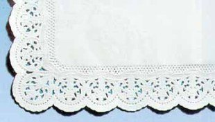 Tortenspitzen - 30 x 18 cm, 6 Stück, weiß